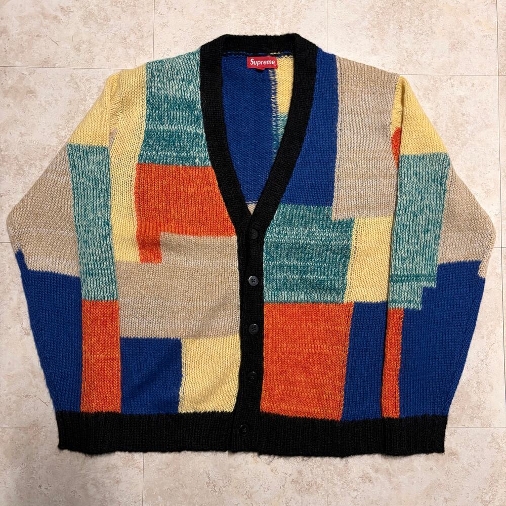 Supreme SS19 Spring Summer 2019 Patchwork Mohair Cardigan Sweater